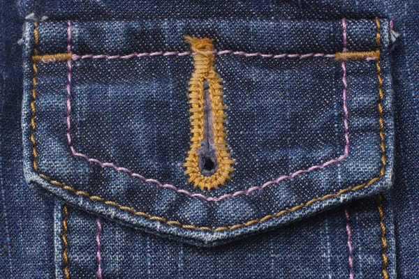 Fondo Vaqueros Azules Textura Jeans Con Bolsillo — Foto de Stock
