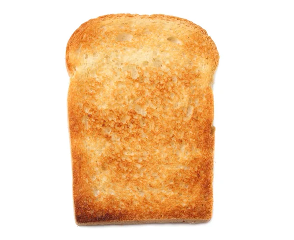 Un pane tostato affettato isolato su sfondo bianco — Foto Stock