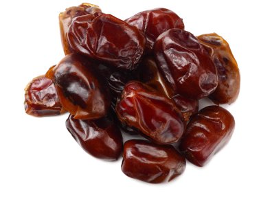 tarih beyaz arka planda izole meyveler. en üstteki görünüm