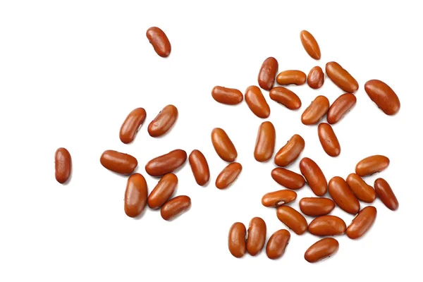 茶色腎臓豆は 白い背景で隔離 トップ ビュー — ストック写真