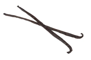 Vanilya beyaz arka plan üzerinde izole yapışır. vanilya çekirdeği