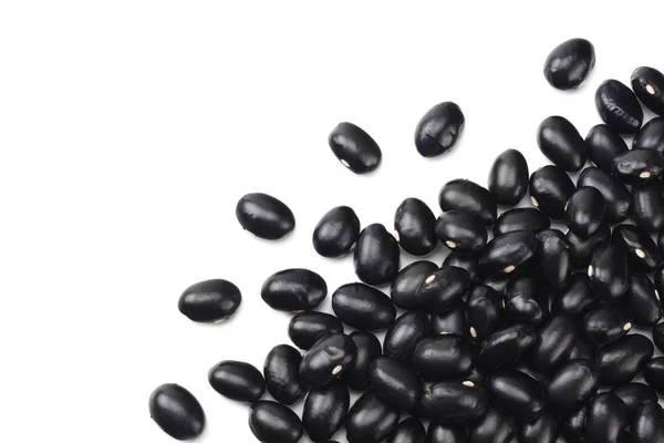 Frijoles Negros Aislados Sobre Fondo Blanco Vista Superior — Foto de Stock