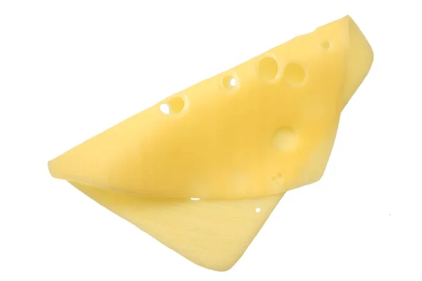 Käsescheiben Isoliert Auf Weißem Hintergrund Ansicht Von Oben — Stockfoto