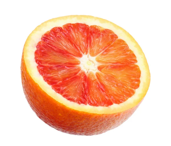 Owoce Pomarańczowy Czerwony Krwi Plastrami Białym Tle — Zdjęcie stockowe