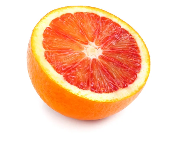 Red blood orange fruit with slices isolated on white background — Stock Photo, Image