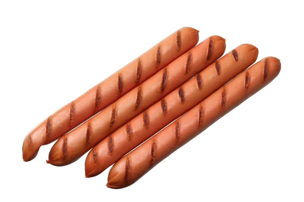 Grilled sausages isolated on a white background — Stock Photo, Image