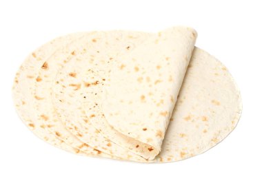 Beyaz bir arka plan üzerinde izole tortilla şal 