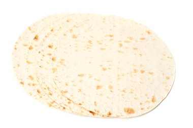 Beyaz bir arka plan üzerinde izole tortilla şal 