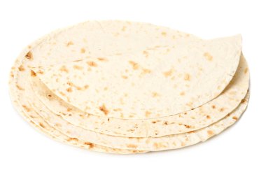 Beyaz bir arka plan üzerinde izole tortilla şal 