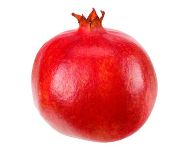 Beyaz arkaplanda izole edilmiş bir nar meyvesi 