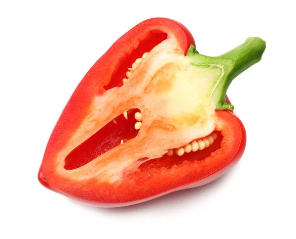 Sliced sweet bell pepper isolated on white background. — Stock Photo, Image