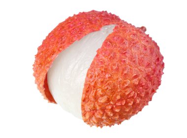 beyaz arka plan üzerinde izole bir taze lychee. Makro 
