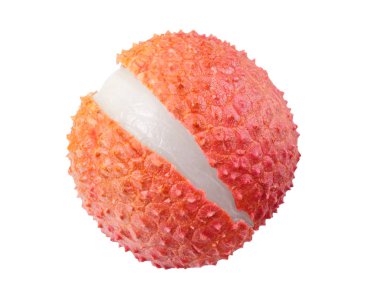 beyaz arka plan üzerinde izole bir taze lychee. Makro 