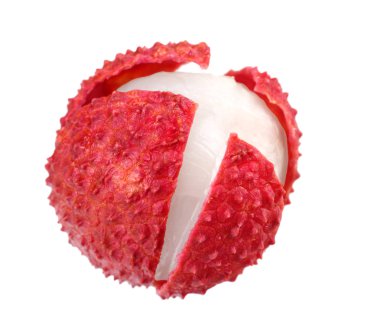 beyaz arka plan üzerinde izole bir taze lychee. Makro 