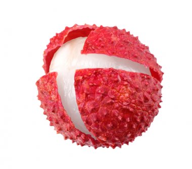 beyaz arka plan üzerinde izole bir taze lychee. Makro 