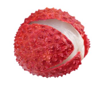 beyaz arka plan üzerinde izole bir taze lychee. Makro 