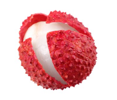 beyaz arka plan üzerinde izole bir taze lychee. Makro 