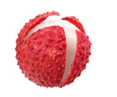 beyaz arka plan üzerinde izole bir taze lychee. Makro 