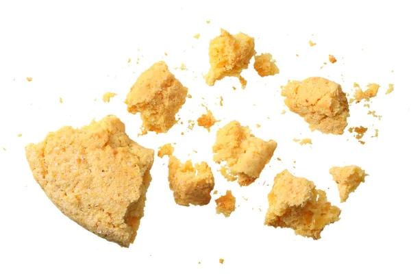 Biscuit de maïs isolé sur fond blanc. vue de dessus — Photo