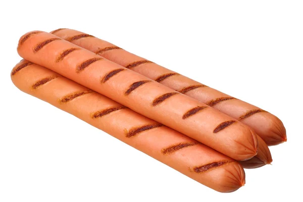 Grilled sausages isolated on a white background — Stock Photo, Image