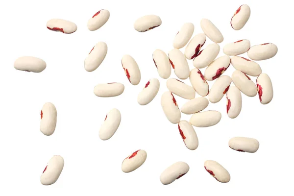 Vita njure bönor isolerade på vit bakgrund. ovanifrån — Stockfoto