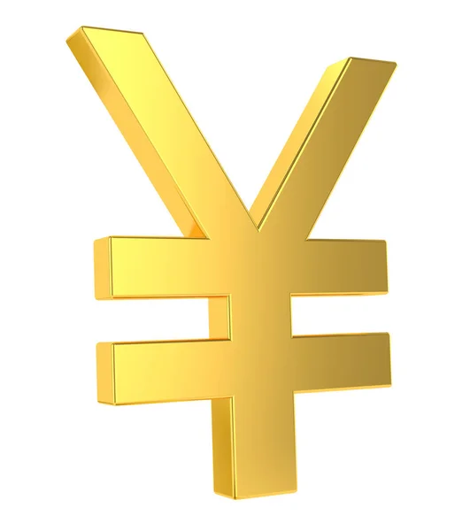 JPY sign. 3d golden yen symbol isolated on white background. 3d — Stock Photo, Image