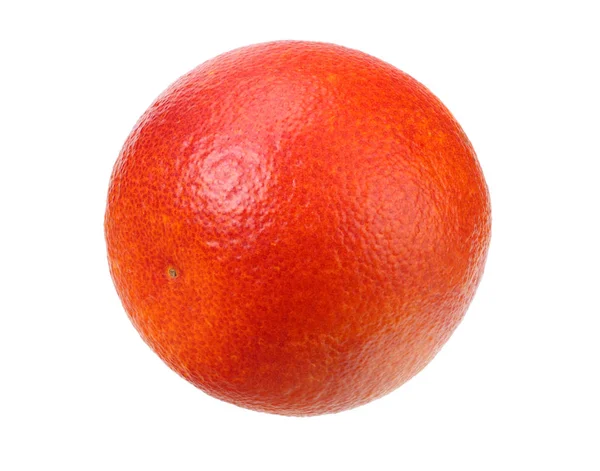 One red blood orange fruit isolated on white background — Stock Photo, Image