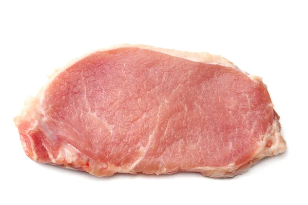 Daging babi mentah diisolasi pada latar belakang putih — Stok Foto