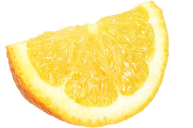 Portakal dilim beyaz arka plan üzerinde izole. Makro. 