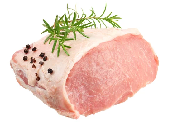 Carne di maiale cruda isolata su fondo bianco — Foto Stock