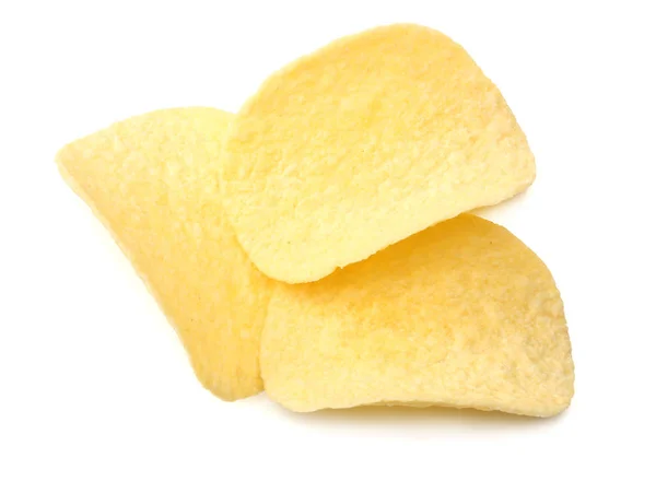Grupa chipsów ziemniaczanych izolowanych na białym tle — Zdjęcie stockowe