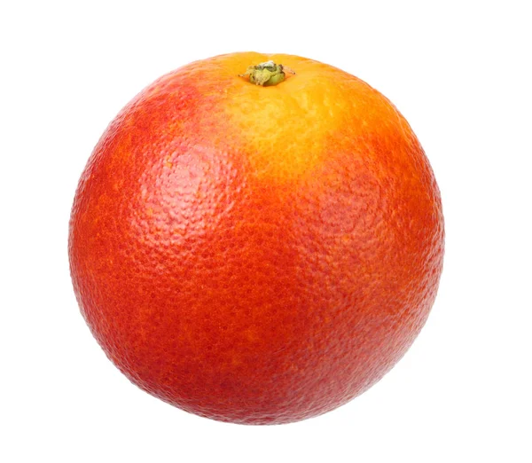 Ένα κόκκινο αίμα πορτοκαλί φρούτα που απομονώνονται σε λευκό φόντο — Φωτογραφία Αρχείου