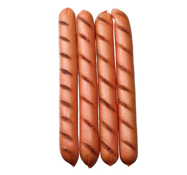 Grilled sausages isolated on a white background — Stock Photo, Image