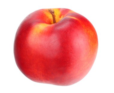 Beyaz bir arka plan üzerinde izole bir nektarin 