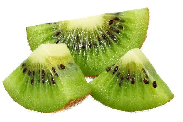 Skiva av kiwi frukt isolerad på vit bakgrund — Stockfoto