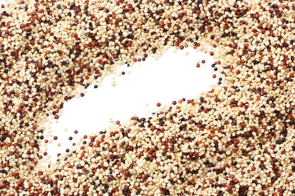 Quinoa textúra. quinoa háttérrel. quinoa vetőmag. felülnézet — Stock Fotó