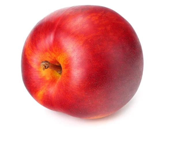 Eén nectarine geïsoleerd op een witte achtergrond — Stockfoto