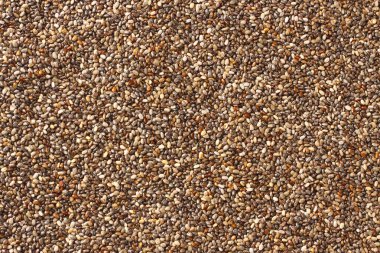 Chia tohumları arka plan. Chia tohumları doku. Üstte görüntü. 