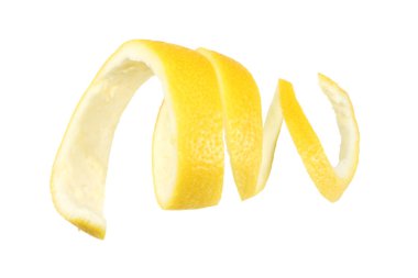 taze limon kabuğu üzerinde izole beyaz arka plan. sağlıklı gıda 