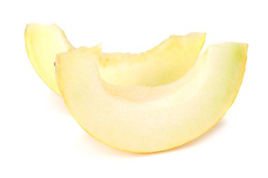 beyaz arka plan üzerinde izole dilimlenmiş kavun. taze kavun 