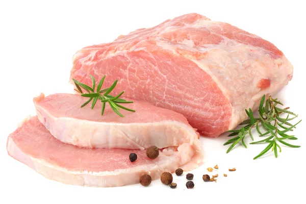 Rauw varkensvlees geïsoleerd op witte achtergrond — Stockfoto