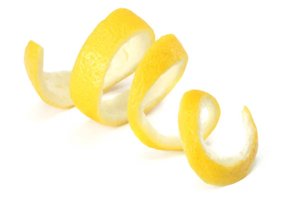 Fresh lemon peel isolated on white background. healthy food — Stock Photo, Image