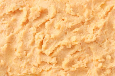 nohut humus arka plan. püre nohut doku. üst görünüm 