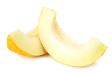 beyaz arka plan üzerinde izole dilimlenmiş kavun. taze kavun 