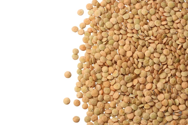 Pile lentil 은흰 배경에 분리되어 있습니다. 위에서 본 풍경. — 스톡 사진