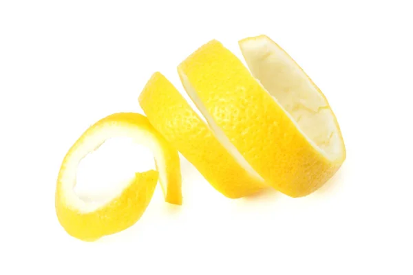 Свежая лимонная кожура на белом фоне. здоровое питание — стоковое фото