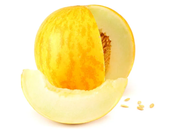 Sliced melon isolated on white background. fresh melon — Stock Photo, Image