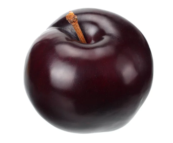 One plum fruit isolated on white background. — Stock Photo, Image