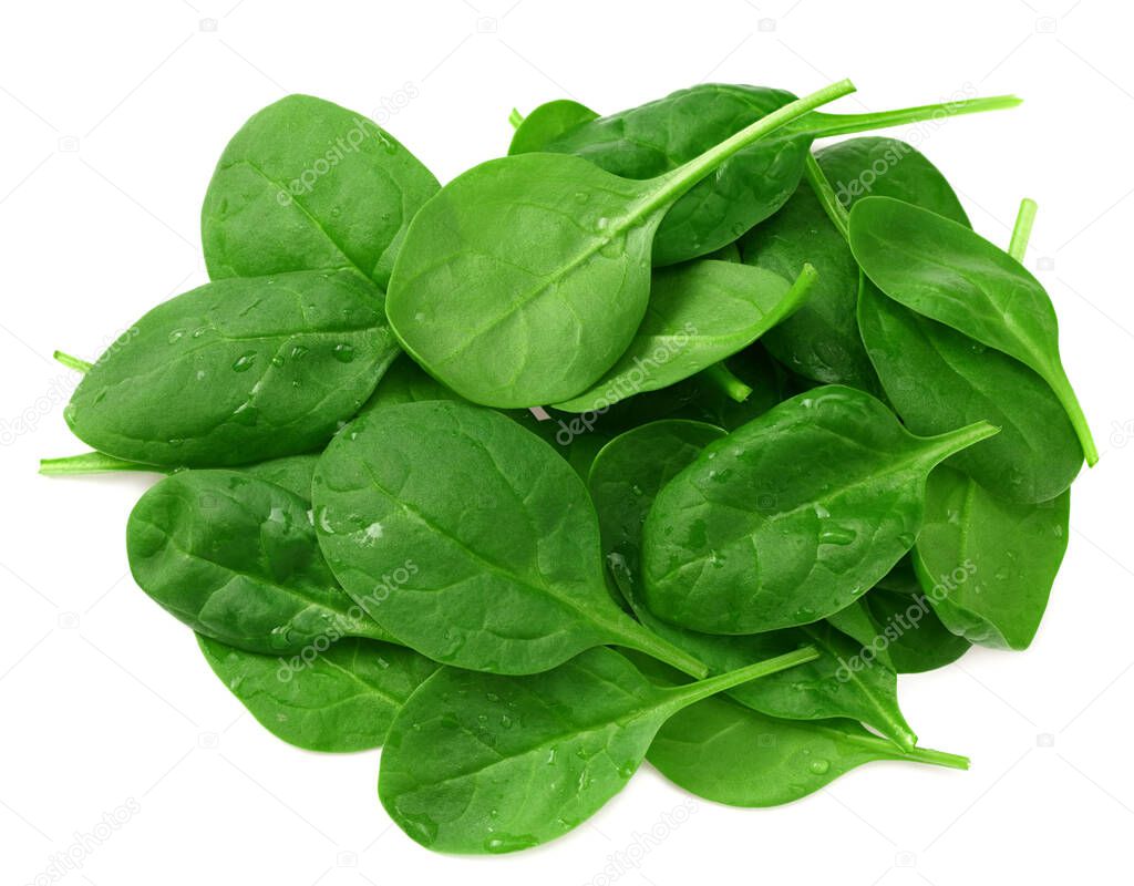 spinach leaves isolate on white background. Healthy food.