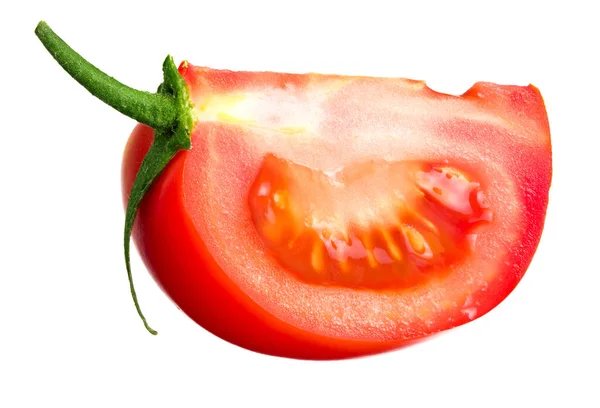 Färska Tomatskivor Isolerade Vit Bakgrund Närbild — Stockfoto